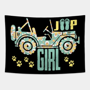 Jeep girl Cute Flower Jeep Women Flip Flops Jeep Dog Paw Jeep Men/Women/Kid Jeep Tapestry