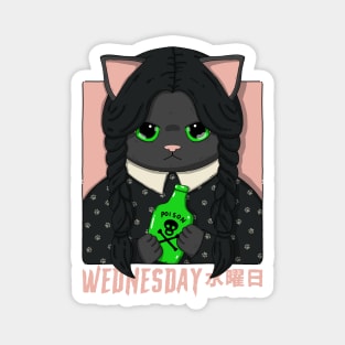 Wednesday Neko Black Version Magnet