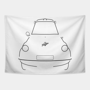 Scootacar classic British three wheeler microcar black outline graphic Tapestry