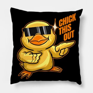 Chick This Out Chick With Sun Glasses On Easter Pillow