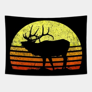 American Elk Hunter Dad Vintage Retro Sun Bow Hunting Gift Tapestry