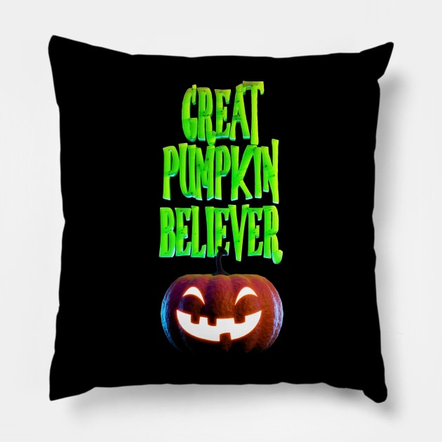 Great Pumpkin Believer in 3D Pillow by DanielLiamGill