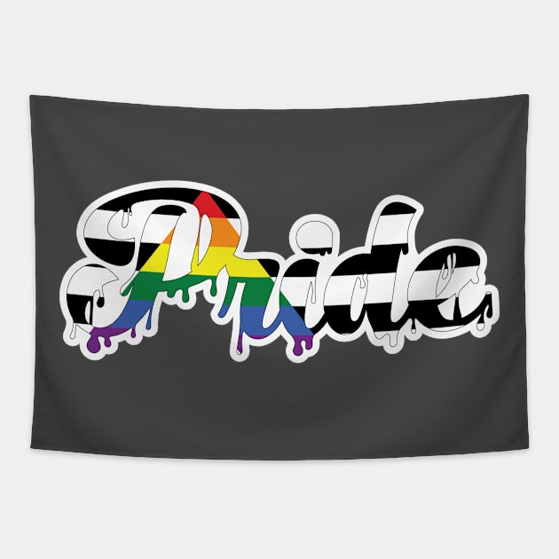 Straight Ally Pride Drip Tapestry by HyperOtterDesigns