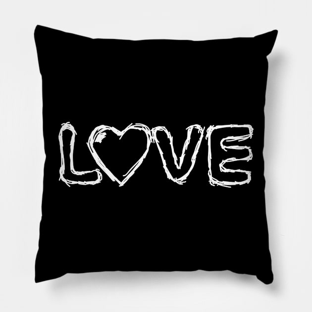 Love Handwritten Creative Black Pillow by JamesBennettBeta