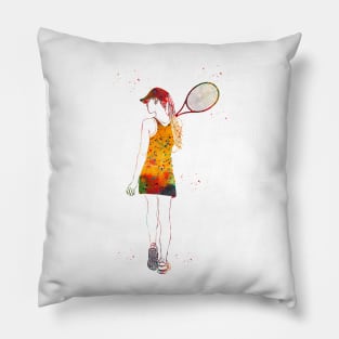 Tennis Player Girl Pillow