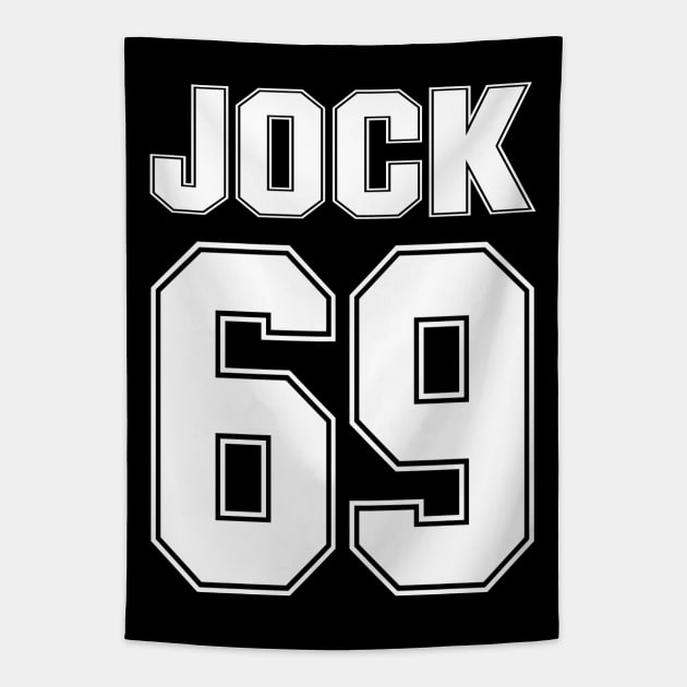 JOCK 69 - Generic Sports Guy Football Basketball Baseball Soccer Tennis Golf Etc Tapestry by blueversion