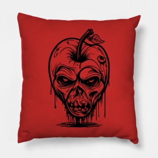 Halloween Zombie Apple Skull Face Pillow