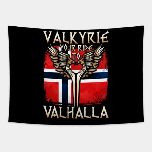 Valkyrie your ride to Valhalla Norway T-Shirt Tapestry