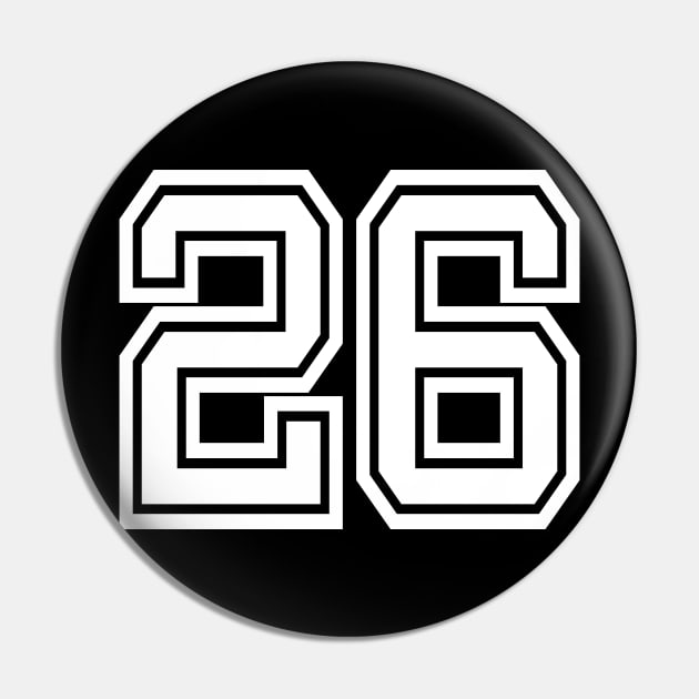 Numbers 26 for a sports team, group, or community Pin by DariBangAngga