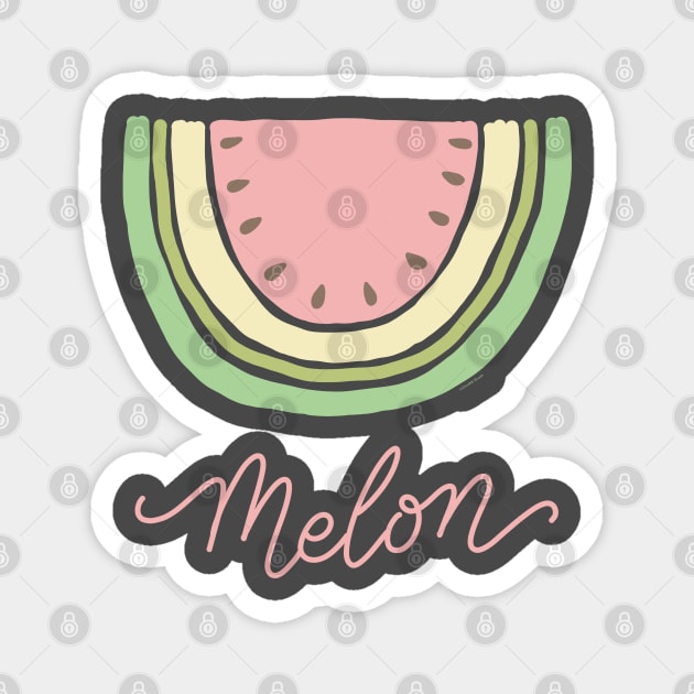 Melon Summer Fruit Watermelon Slice Minimalist Abstract Magnet by DoubleBrush