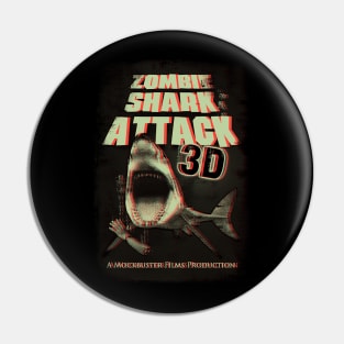 Zombie Shark Attack Pin