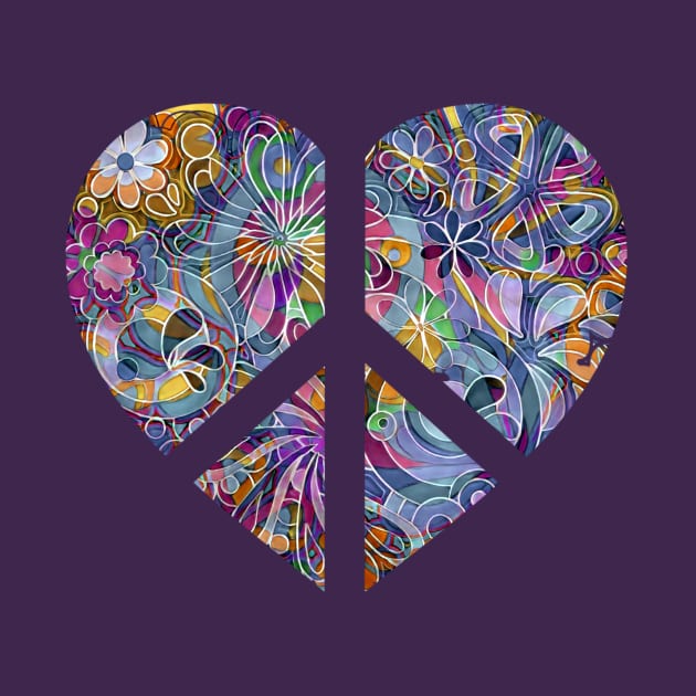 Artistic Heart Peace Symbol by AlondraHanley