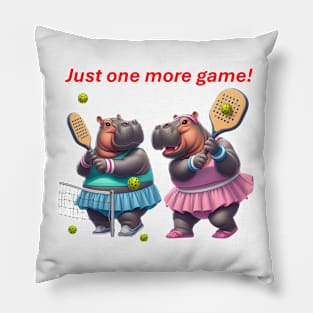 Hippos Pickleball Just One More Game Pillow