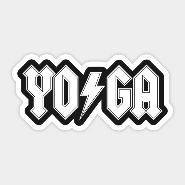 Yoga Acdc Style Yoga Sticker Teepublic