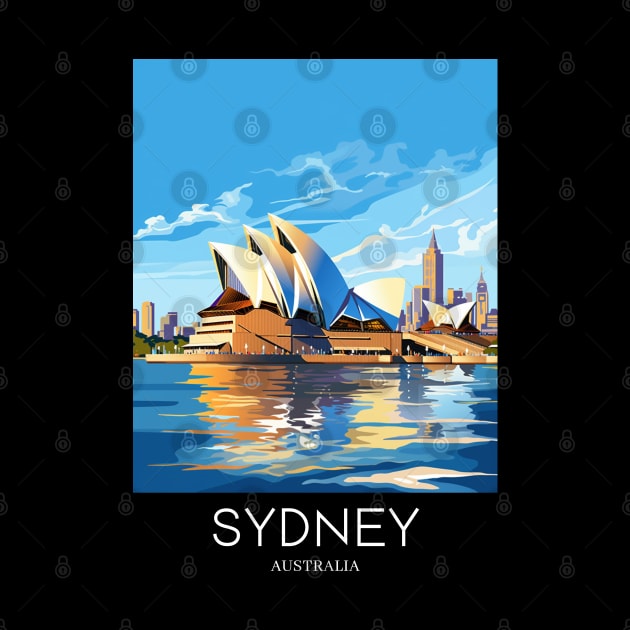 A Pop Art Travel Print of Sydney - Australia by Studio Red Koala