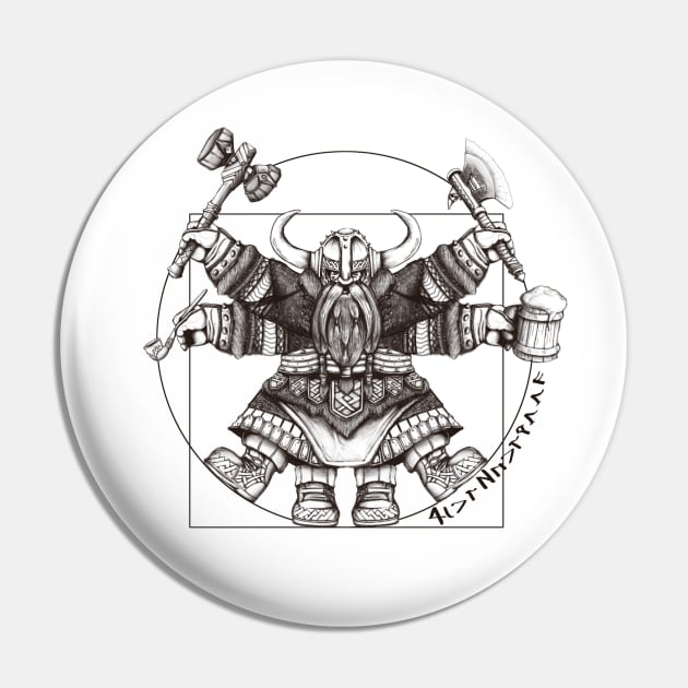 Vitruvian Dwarf Pin by Ankerlilie