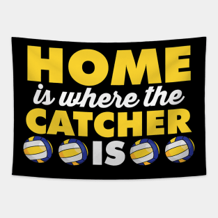 Home is where the catcher is beach volleyball player Tapestry