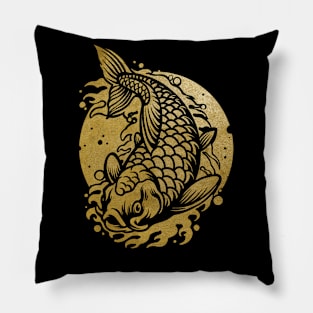 Golden Koi Fish Pillow