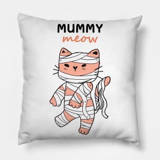 Cute Mummy cat Halloween, gift for cat lover on Halloween day Pillow