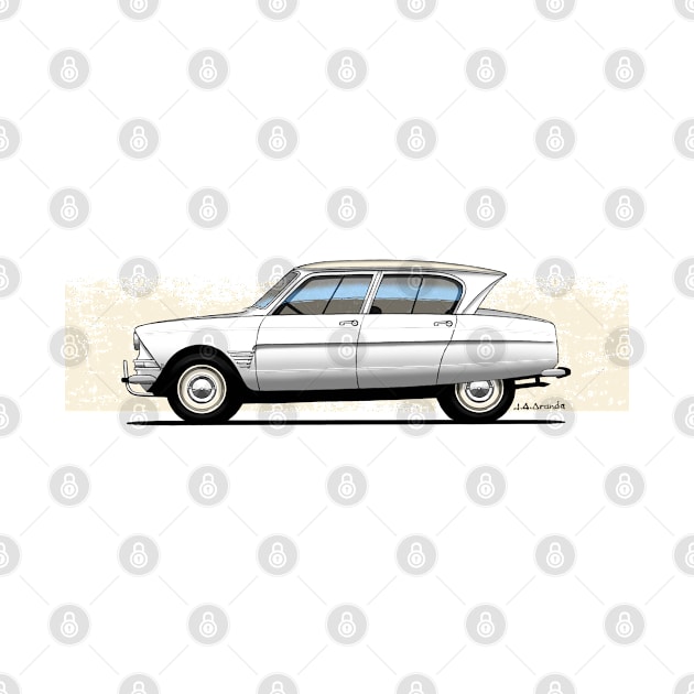 My drawing of the iconic French classic car designed by Flaminio Bertoni transparent by jaagdesign