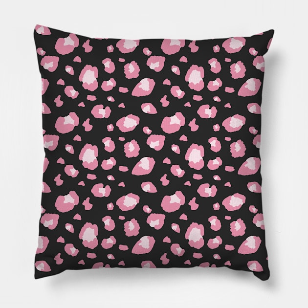Leopard pink pattern. Vector design in pop art style. Pillow by Var Space