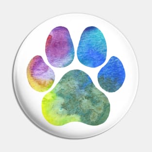 Rainbow Paw Print Pin