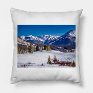 White Silence of the Mountains Pillow