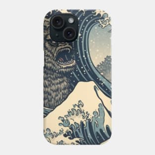 "The Great Wave of Bigfoot" - Sasquatch Kanagawa Design Phone Case