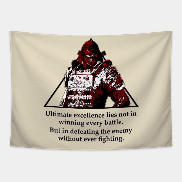 Warriors Quotes XIX: "Ultimate excellence lies not in winning every battle" Tapestry by NoMans