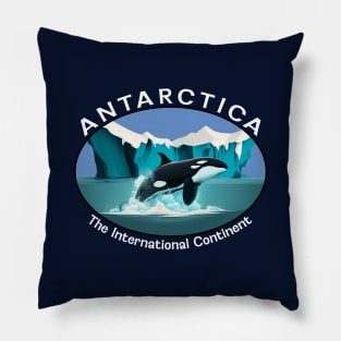 Antarctica The International Continent Orca Whale Pillow