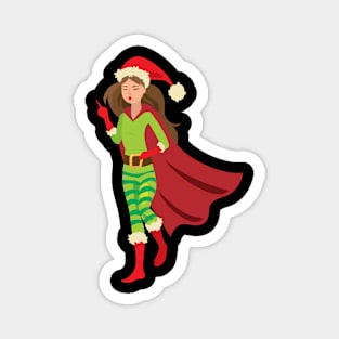 Christmas Superhero girl Magnet