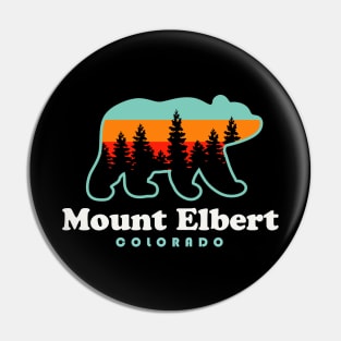 Mount Elbert Colorado Hike Bear Retro Pin