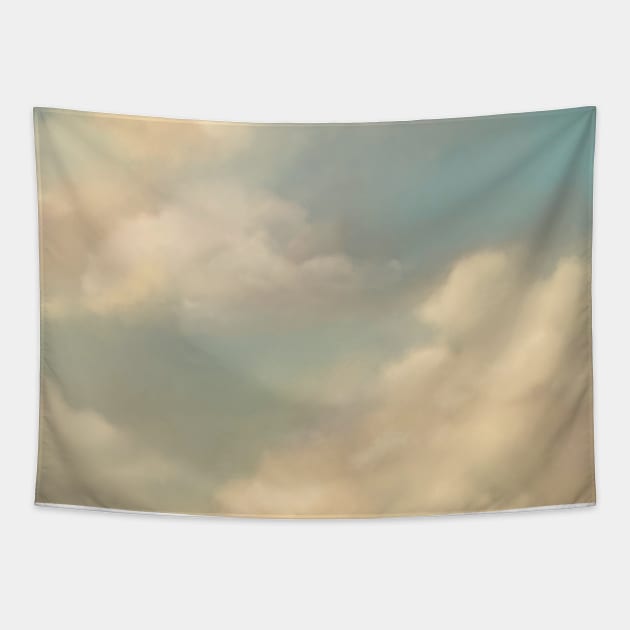 Dramatic Classical Sky Clouds Romantic Aesthetic Tapestry by Trippycollage