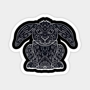 Black Rabbit At Night Magnet