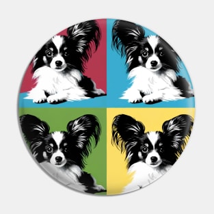 Pop Retro Papillon Art Painting - Cute Puppy Pin