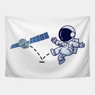 Astronaut plays Satellite Soccer Tapestry