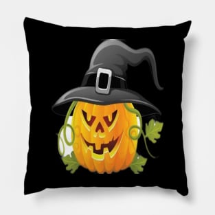 Pumpkin with a hat Pillow