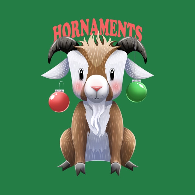 Hornaments Christmas Goat by Art by Angele G