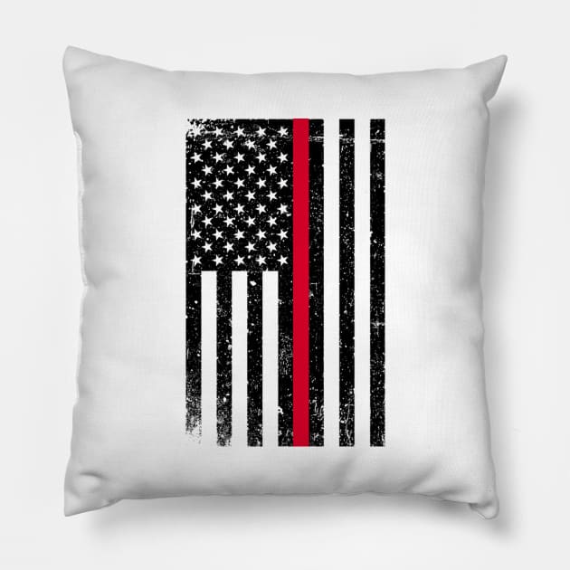 Thin Red Line (Firefighter) T-Shirt Pillow by Southern Star Studios