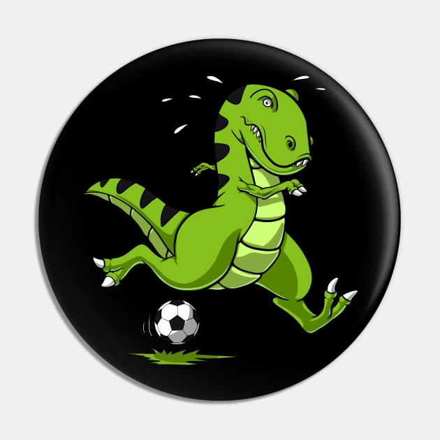 T-Rex Dinosaur Soccer Player Pin by underheaven