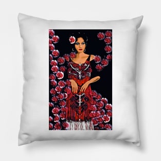 Red Carnations and the Jazz Singer c 1930's Pillow