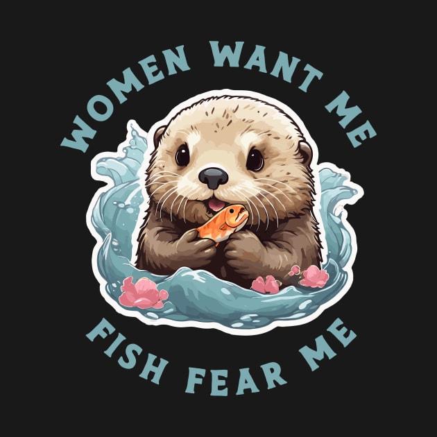 kawaii sea otter by Kingrocker Clothing