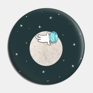 Cute cat sleeping on a moon Pin