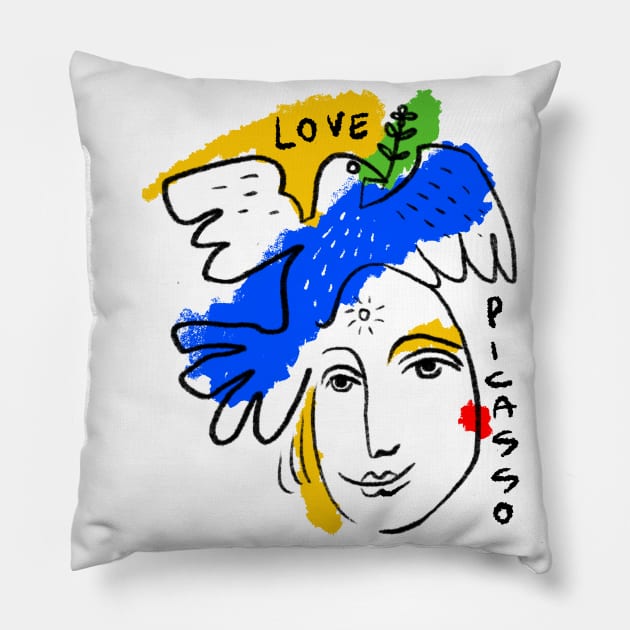 Love Picasso Pillow by Daria Kusto