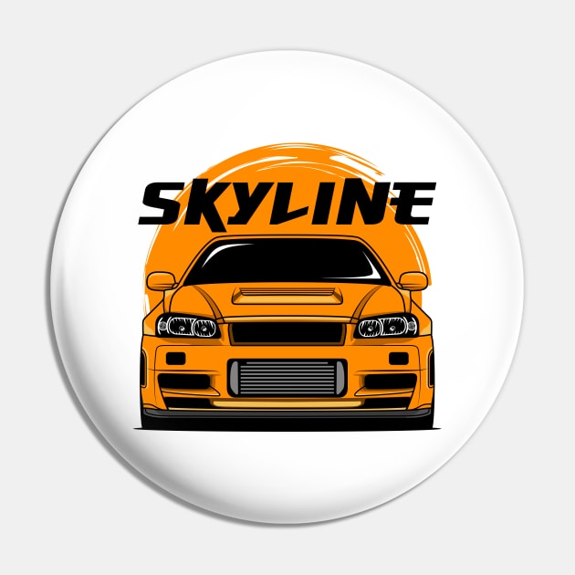 Orange Skyline R34 Pin by GoldenTuners