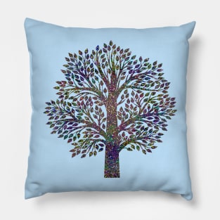 Glam Rainbow Metallic Tree Pillow