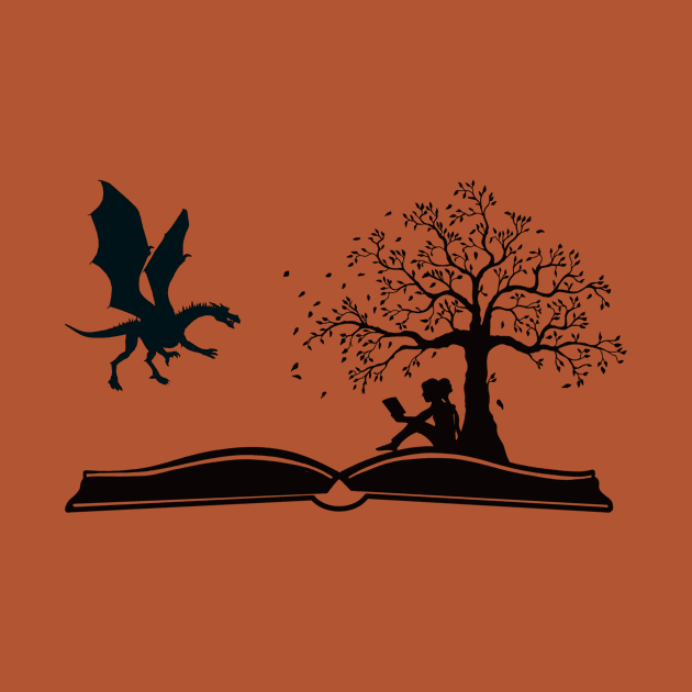 Books and Dragons by BlackCatArtBB