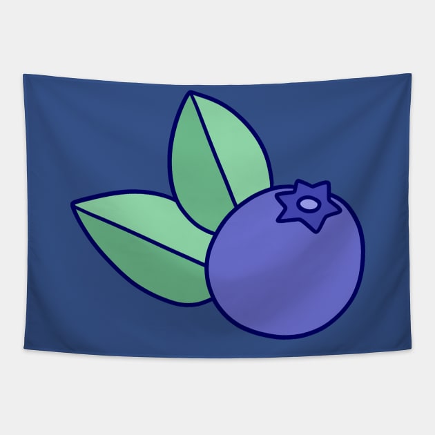 Blueberry with Two Leaves Tapestry by saradaboru