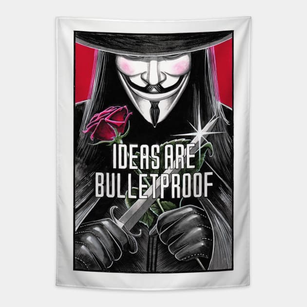 V for Vendetta - Inktober 2020 Tapestry by Jomeeo