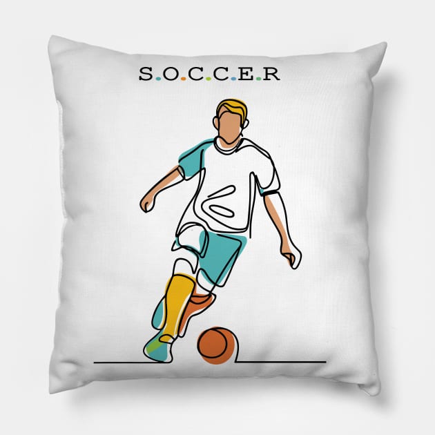 Soccer Sport Pillow by Fashioned by You, Created by Me A.zed